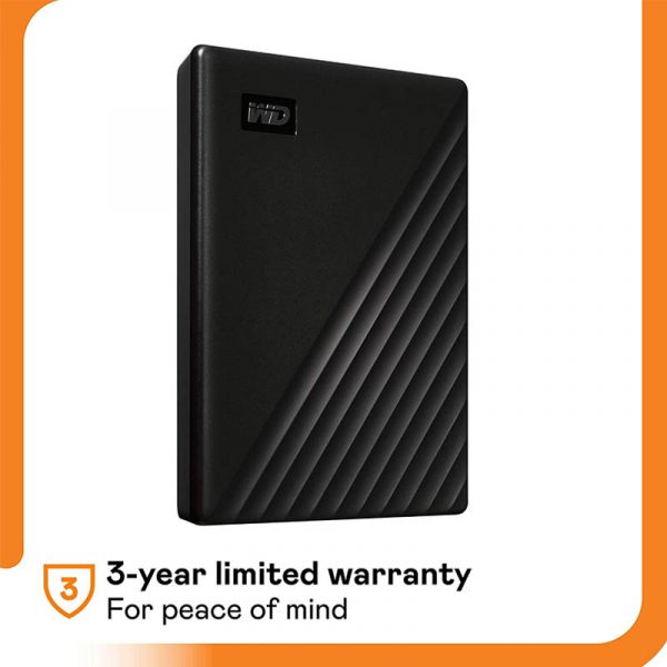 Western Digital WD 2TB My Passport Portable External Hard Drive, Black - with Automatic Backup, 256Bit AES Hardware Encryption & Software Protection