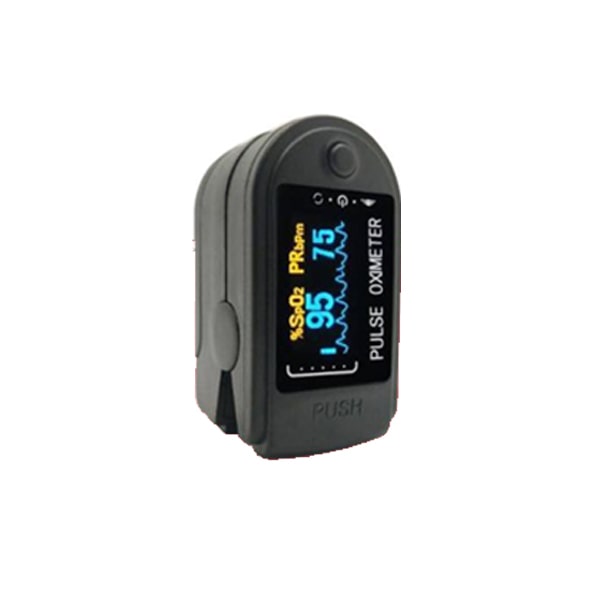 Digital Fingertip Pulse Oximeter with Visual Alarm (Made in India) (Black)