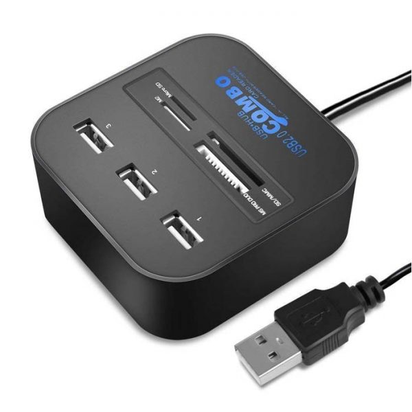 Multiport Port Usb Hub All In One Combo Card Reader For All Usb Supported Devices