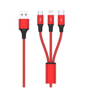 3 in 1 [ Lightning , Micro USB , Type C ] Multi Port Charging