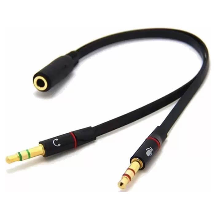 Splitter AUX Cable Y 3.5mm Headphone Earphone Mic Audio