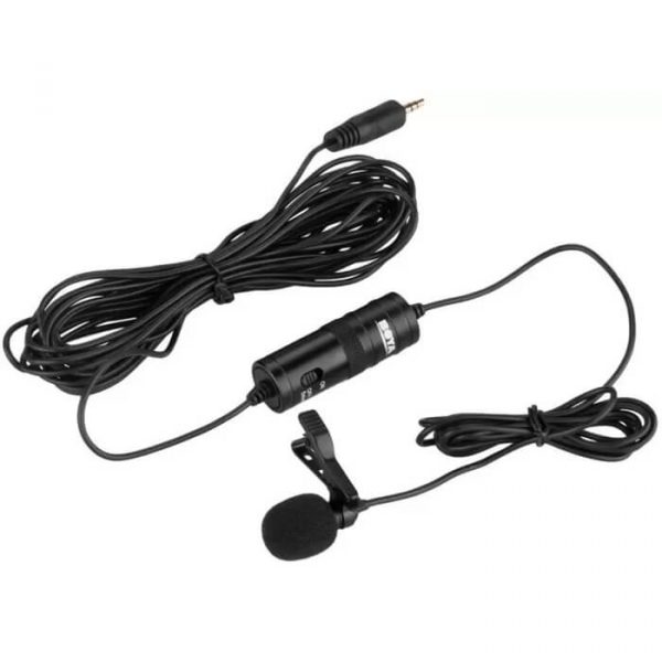BOYA By-m1 3.5mm Electret Condenser Microphone with 14 Adapter for Smartphones, Dslr, Camcorders Microphone.