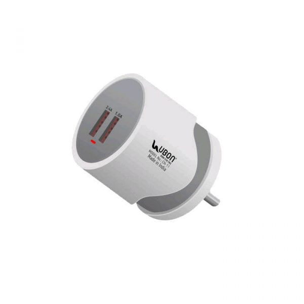Ubon mobile charger CH-11 Power Hub Wall Charger 12W Dual USB Port With Fast Charging Data Cable _
