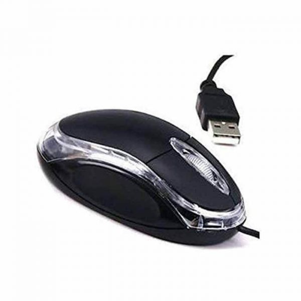 VK Wired Optical Sensor USB Mouse Black .
