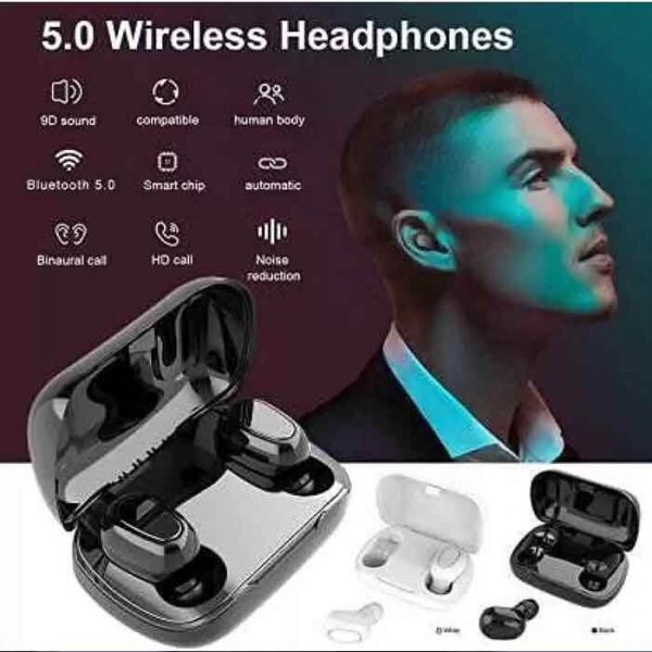L21 Bluetooth Wireless Earphone Mini Bluetooth 5.0 Headphone Bluetooth Headset  (Black, True Wireless)