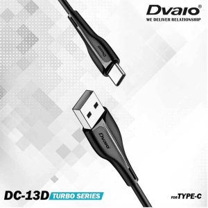 Dvaio DC-13D Single Pin Type C Data Charging Cable (1 m, Black, 6 Months)