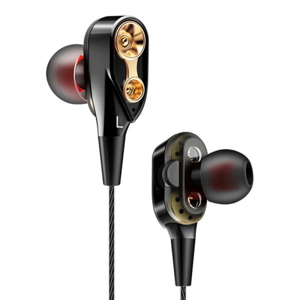 Boom Pro 4D Deep Bass Dual Driver Wired Earphones Tangle Free Wire earphones