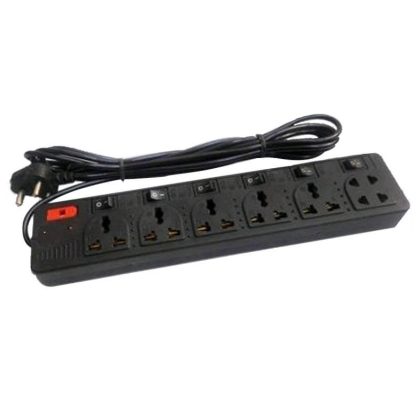 Extension Board 6 Socket And 6 Switch Way Power Trip Spike Buster Universal Socket
