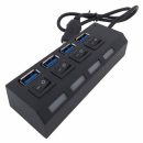 4 Multi Port USB Hub Multi Charging Station With Individual Power Switch LED Indicator