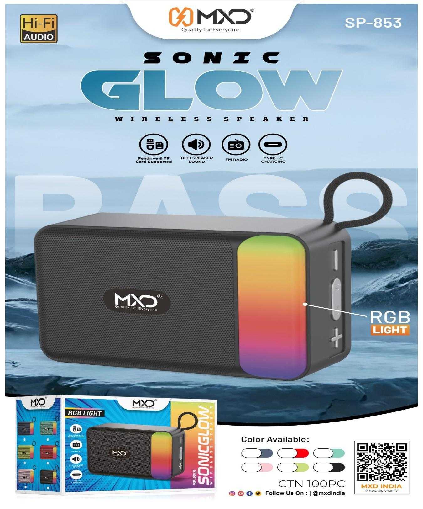 10 W Sonic glow bluetooth speaker With Lights - Image 2