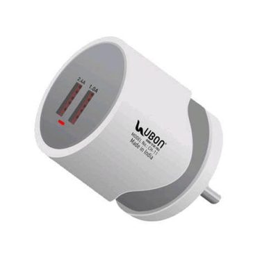 UBON Mobile Charger CH-11 Dual USB Port Charger With Fast Charging Cable